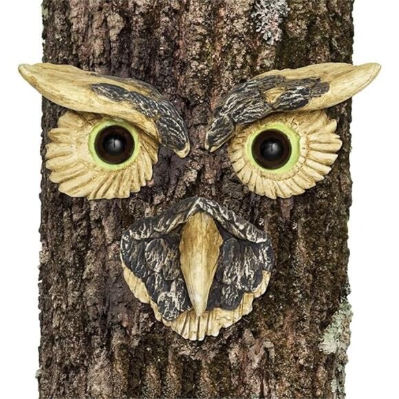 'Owl Face' Tree Hugger - Yard Decoration - Whimsical Tree Sculpture – Outdoor - Picture 8 of 8